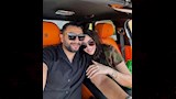 هاجر أحمد وزوجها داخل السيارة