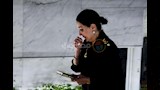 وفاء عامر حزينة في العزاء