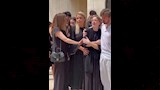نورا رحال في جنازة نجلها أليكس