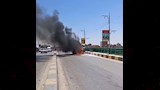 تفحم تاكسي على كوبري النيل بالمنيا (3)