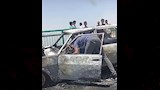 تفحم تاكسي على كوبري النيل بالمنيا (5)