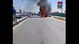 تفحم تاكسي على كوبري النيل بالمنيا (4)