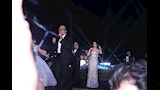 عمرو دياب يستقبل باسم سمرة في حفل زفاف ابنة شقيق عماد زيادة (2)