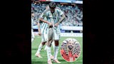 وشم فرعوني على ساق نيكو جونزاليس  لاعب الأرجنتين (1)