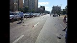 انقلاب سيارة طائشة أمام ديوان عام محافظة بورسعيد ١
