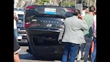 انقلاب سيارة طائشة أمام ديوان عام محافظة بورسعيد٤