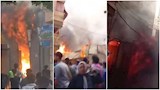 مادة مشتعلة وراء الحادث.. حريق هائل يلتهم مخزن خردة في الإسكندرية (صور)