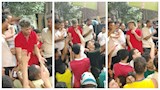  إمام عاشور يشارك أسرته احتفالية كبرى أمام منزله بالسنبلاوين (3)