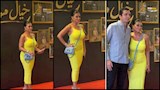 "ممسكة بيده".. رانيا يوسف برفقة زوجها في العرض الخاص لمسرحية "خيال مريض"
