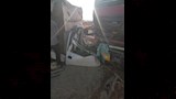 تصادم مع سيارة تريلا على طريق العاشر (4)