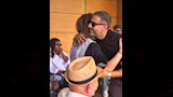 لقطة عفوية من الفنان محمد فراج وسماح أنور من مهرجان الدار البيضاء للفليم العربي