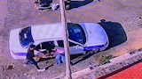 لقطة من فيديو اعتداء شاب على خطيبته