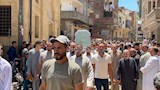 خلال تشييع الجنازة في قرية الصافية 