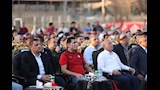 فرحة وزير الرياضة ومحافظ القاهرة بأهداف مصر في شباك الأرجنتين (7)