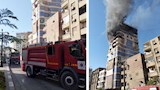 استنفار بـ 14 سيارة إطفاء وإسعاف وفصل المرافق لإخماد حريق معهد اتصالات سوهاج  