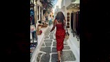 هند صبري تتألق بفستان احمر (2)