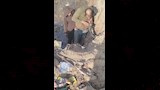 لحظة سرقة شخصين لكابلات الكهرباء بشبرا الخيمة  (1)
