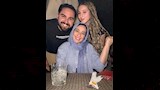 اسما شريف منير وزوجها وابنتها