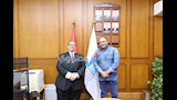 صورة تجمع الزميل اسلام عمار مع رئيس جامعة كفر الشيخ