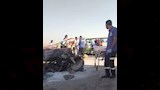 تصادم عنيف بين سيارة ميكروباص وتروسيكل (6)