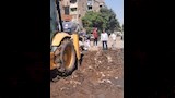 كسر بخط مياه أمام مستشفى بهتيم