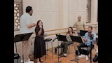 الفنانة ريهام عبد الحكيم في البروفات
