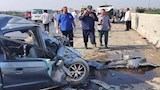 "العربيات تهشمت".. إصابة 9 موظفين بالطيران المدني في تصادم بطريق بنها الحر (صور)