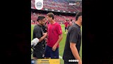 حمزة عبدالكريم يصافح لاعبي الأهلي قبل مواجهة كأس خوان جامبر