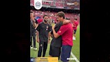 حمزة عبدالكريم يصافح لاعبي الأهلي قبل مواجهة كأس خوان جامبر