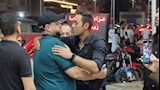 الفنان حسن عيد يستقبل الوافدين على عزاء زوجته[1]