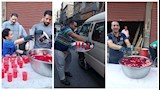 عادة سنوية.. أهالي الإسكندرية يوزعون الشربات بالموز احتفالًا بالمولد النبوي - فيديو وصور 