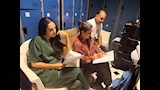 نادين خان وسلمى أبو ضيف في كواليس مسلسل بنج كلي