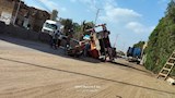 غلق طريق الباجور القناطر بالمنوفية