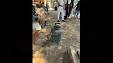حريق مصنع أحذية 
