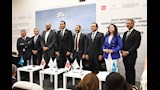 وزير الشباب والرياضة يشهد المؤتمر الصحفي لبطولة مصر الدولية للفروسية لقفز الحواجز في سوماباي