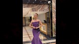 اعتمدت نسرين تسريحة الشعر المرفوعة 