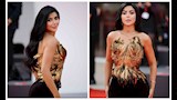 فستان من الريش الذهبي.. كارولين عزمي تخطف الأنظار في حفل ختام فينيسا الدولي