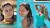15 صورة | منة فضالي ورزان مغربي يستمتعن بأوقاتهن داخل حمام السباحة