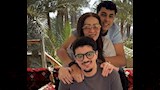 الفنانة مونيا مع أبنائها