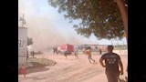 جانب من حريق مزرعة الخير بالوادي الجديد