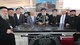 بالصور- البابا تواضروس يضع حجر أساس كاتدرائية الفشن الجديدة في بني سويف