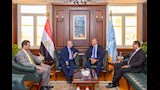 محافظ الإسكندرية يستقبل رئيس نادي قضاة الإسكندرية (2)