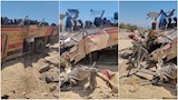 حطام على جانب الطريق.. صور تُظهر أضرار كبيرة بأتوبيس نويبع بعد حادث الانقلاب 