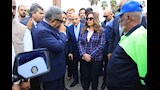 منال عوض تتفقد معدات النظافة وأتوبيسات "مواصلات المنصورة"