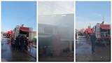 بالصور.. الحماية المدنية تحاصر حريق مخزن بلاستيك بطنطا