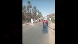 محاولات لرفع النخلة وفتح الطريق