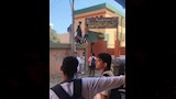 طلاب أعلى سور مدرسة بنات بشبين القناطر (2)