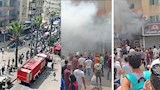 بالصور- حريق هائل يدمر مطعم وجبات سريعة في الإسكندرية