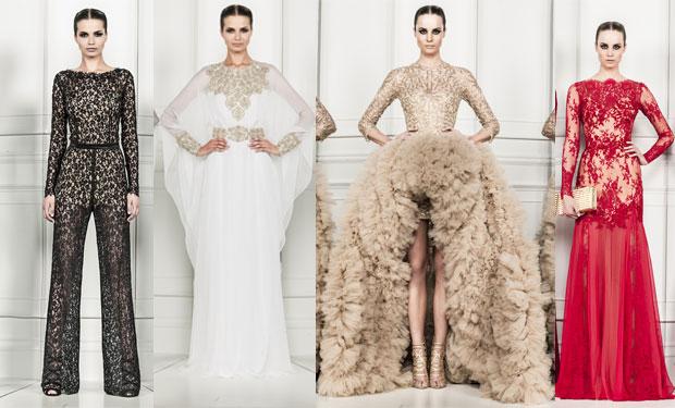 فساتين زهير مراد لربيع 2014: أزهار هندسية وفسيفساء عصرية 