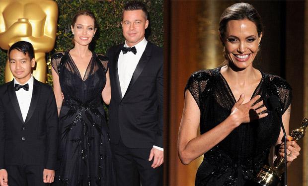 أنجلينا ترتدي "فرساتشي" في حفل تكريمها عن أعمالها الإنسانية